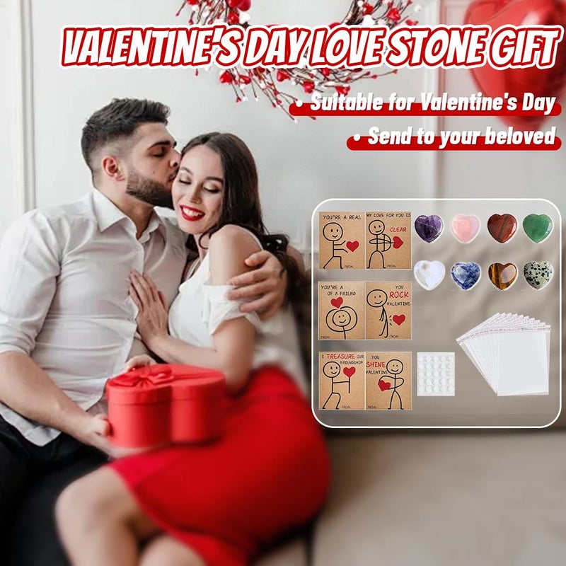 Valentines Day Gifts,24 Pack Valentines Cards with Heart-Shape Gems,Pocket Hug Heart Token with Greeting Card,Funny Valentine Exchange Card for Classroom School Prize Party Favor - Image 5